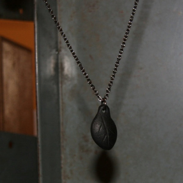 Cast Iron Leaf Pendant Necklace