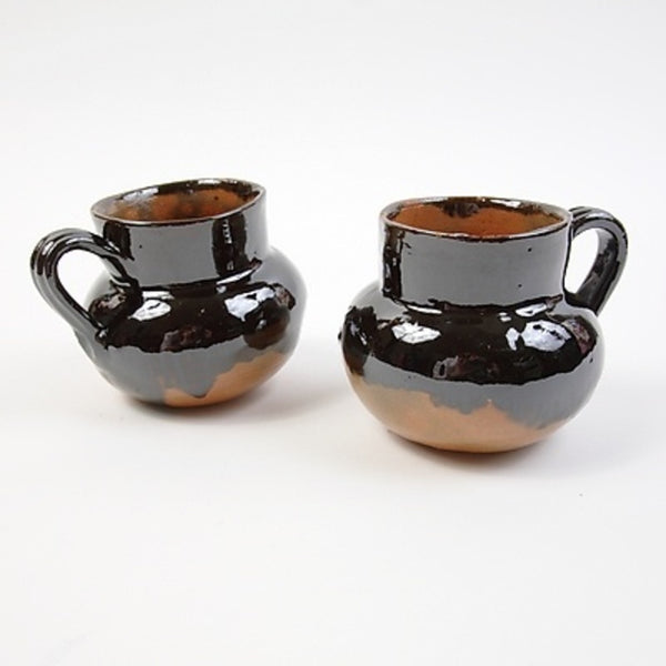 2 Small Brown Ceramic Cups