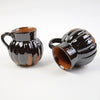 2 Ribbed Brown Ceramic Cups